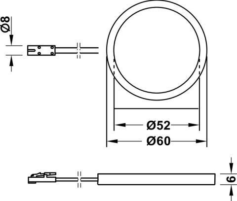 Häfele LARE Spot LED 12 V 1 5 W Yüzeye Montaj 60x6 mm 60 mm Vidalama 833.02.495