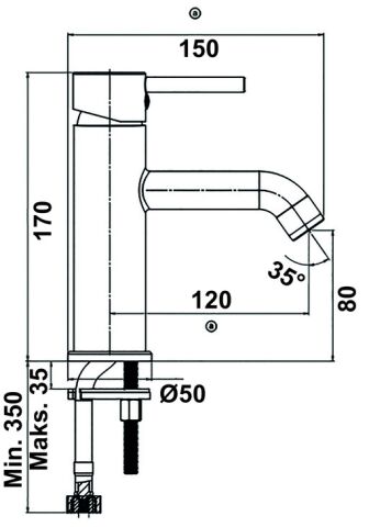 Lavabo Bataryası, Hafele SEMPLE - 589.95.480