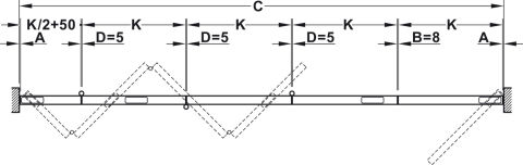Kayar kapı donanımı, Hafele Slido W-Fold32 100G, set