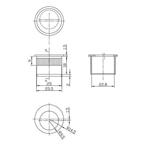 Hafele POCKET Gizli kulp yuvarlak mat nikel - 911.26.224
