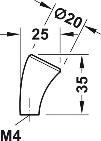 Düğme Kulp, Hafele ARCO JR, Zamak - 120.70.849