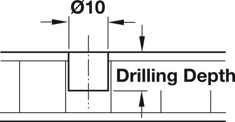 Häfele Dübel bağlantı elemanı Presli geçirme için 15/10 10 mm 267.20.700