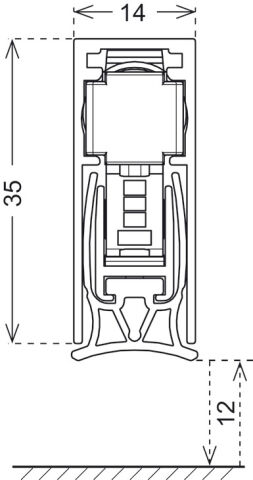 Häfele ZONE SOFT - Kapı Altı Giyotin 35 mm 1,130 mm Fitil: Gri Taşıyıcı 950.45.156