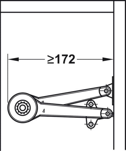 Häfele Duo forte Kalkar kanat/kalkar kapak ayrı bağlantı 250–700 mm ≤12 kg Nikel kaplama 373.66.700