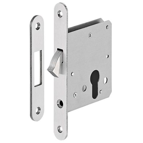 Hafele H55.08 Kayar Kapı Kilidi Barelli Tip Paslanmaz Çelik Mat 55/20mm
