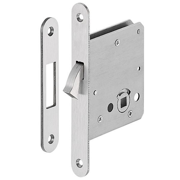 Hafele H55.08 Kayar Kapı Kilidi WC Tipi Paslanmaz Çelik Mat 55/20mm