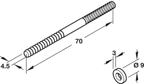 Häfele Ara plaka Plastik - 9 mm 3 mm Doğal renk 267.23.093