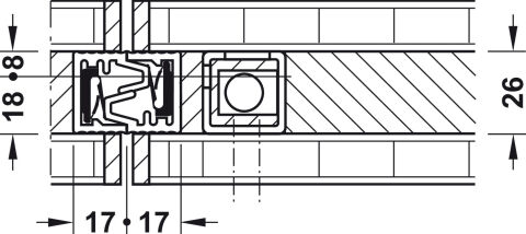 Hafele İspanyolet kilit, Hawa Doorfix - 946.21.100