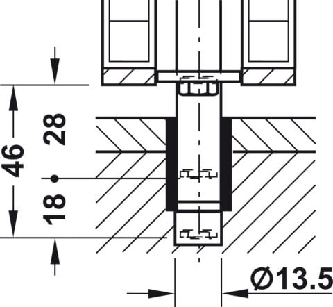 Hafele İspanyolet kilit, Hawa Doorfix - 946.21.100