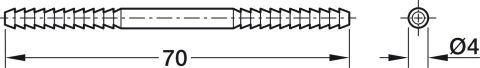 Häfele Fiş bağlantı elemanı çakılarak montaj için 4 mm 70 mm Krom kaplı 267.23.900