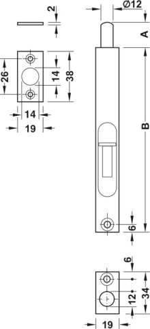 Kapı Sürgüleri, Hafele BOLT 01 - 911.81.460