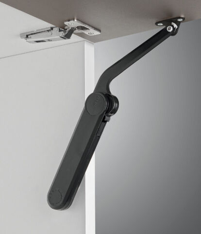 Häfele Maxi Kalkar kapak makası ayrı bağlantı D 300–1,000 mm ≤27,3 kg Siyah 373.69.323