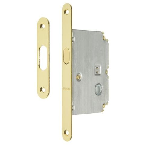 Hafele H50.04 Kayar Kapı Kilidi WC Tipi Parlak Pirinç 50/16mm
