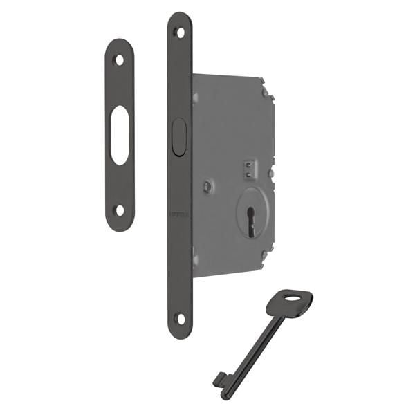 Hafele H50.04 Kayar Kapı Kilidi Oda Tipi Mat Siyah 50/16mm