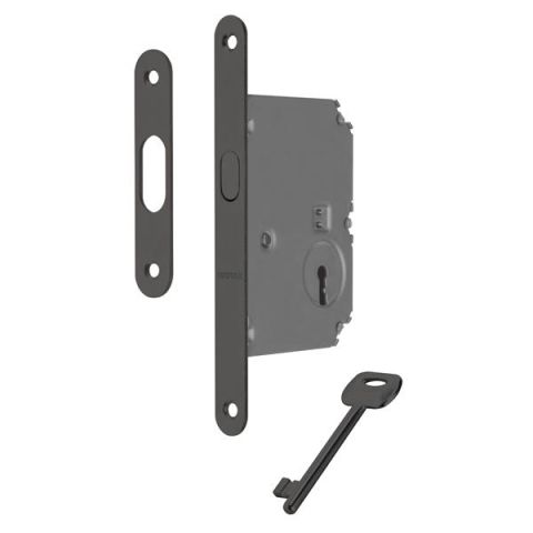 Hafele H50.04 Kayar Kapı Kilidi Oda Tipi Mat Siyah 50/16mm