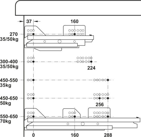 Häfele Matrix Box P Çekmece Seti 50 kg 513.59.734