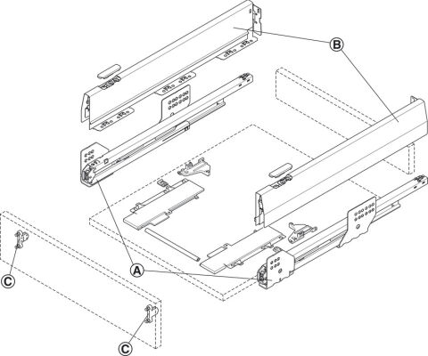 Häfele Matrix Box P Çekmece Seti 50 kg 513.59.734