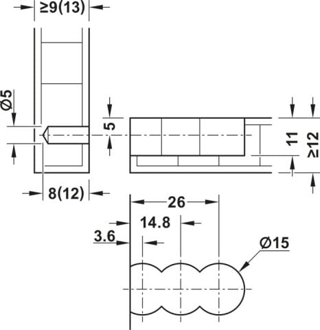 Häfele RTA bağlantı elemanı Lamello Cabineo - Siyah 267.91.254