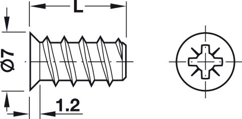 Häfele Euro vida Varianta havşa başlı PZ çelik tam 6x13,50 mm 6 mm Çinko kaplama PZ 013.14.920