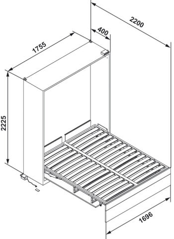 Katlanır Yatak Mekanizması E-LETTO Elektrikli Çift 1600x2000 mm 28 kg 271.95.212