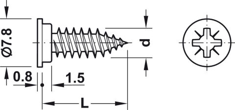 Häfele Varianta HC Euro vida PZ çelik - 5,50x14 mm 5,50 mm Çinko kaplama PZ 013.30.900