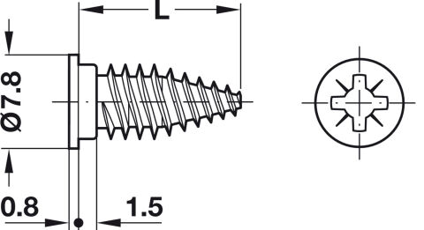 Häfele Varianta HC Euro vida PZ çelik - 5,50x14 mm 5,50 mm Çinko kaplama PZ 013.30.900