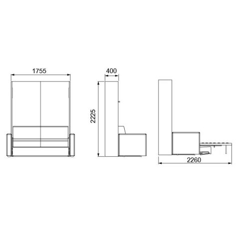 Hafele SEDE Katlanır koltuk donanımı, 1600 mm - 272.00.101