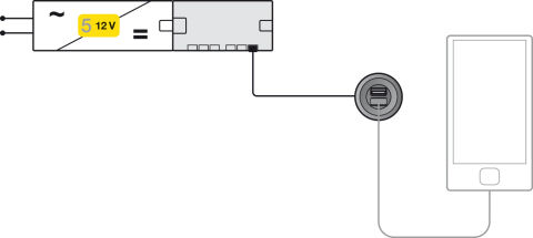 USB şarj istasyonu, Hafele Loox ESC 2001 modüler, 12 V