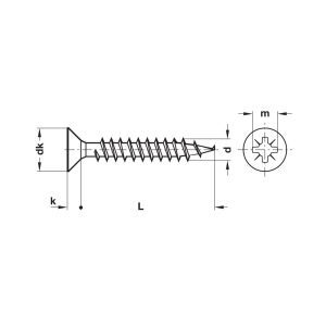 Hafele Havşa Başlı Sunta Vidası 3, 0x17mm (1000 Adet), Gal