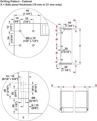 Hafele Kayar kapı bağlantı parçası, Finetta F-Line32 23A