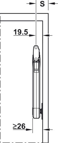 Häfele Maxi Kalkar kapak makası ayrı bağlantı C 300–1,000 mm ≤27,3 kg Beyaz 373.69.721