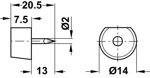 Häfele Raf pimi çakılarak kahverengi - 2 mm 20,50 mm 281.23.140
