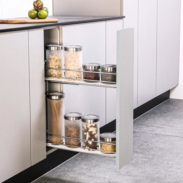 Hafele NESTA PLUS Tezgah Altı Kiler 200mm Gümüş Gri Sağ