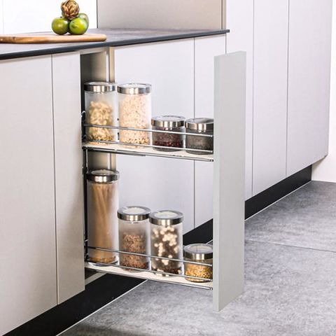 Hafele NESTA PLUS Tezgah Altı Kiler 200mm Gümüş Gri Sağ