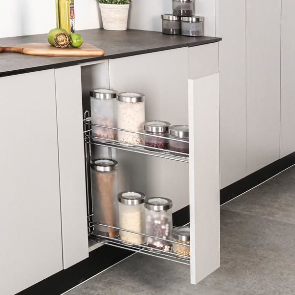 Hafele NESTA Tezgah Altı Kiler,200mm Gümüş Gri Sol