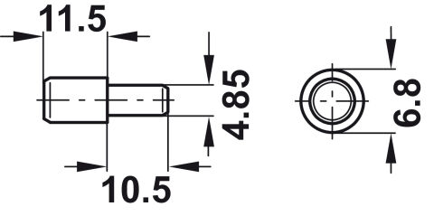 Häfele Raf pimi çelik/plastik beyaz 5mm - 5 mm 22 mm 281.40.720