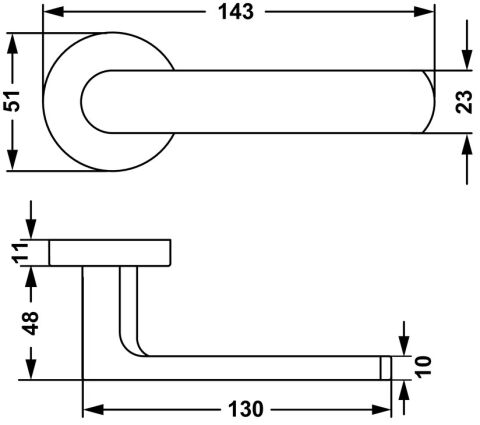 Kapı Kolu Seti, Hafele MERIT, Aluminyum / zamak, Oval