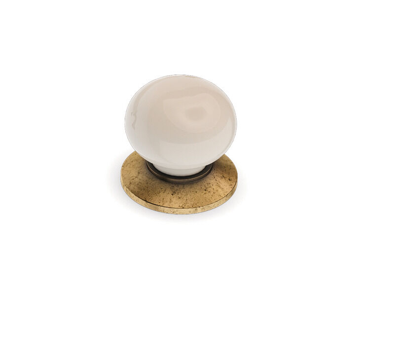 Häfele ELSIE JR Düğme Kulp Zamak/Porselen - 32x32 mm 32 mm 33 mm Bronz renkli 121.70.232