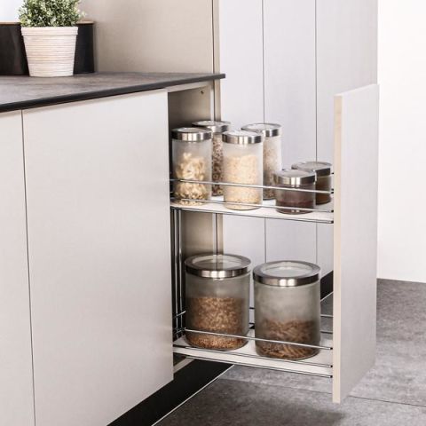 Hafele NANTE PLUS Tezgah Altı Kiler 300mm Gümüş Gri Sol