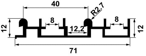 Ahşap Kayar Kapak Ray, Hafele PRIME 90 II, Üst Ray