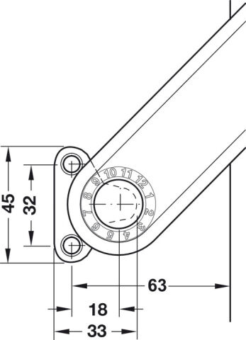Häfele Maxi Kalkar kapak makası ayrı bağlantı 300–1,000 mm ≤27,3 kg Nikel kaplama 373.69.902
