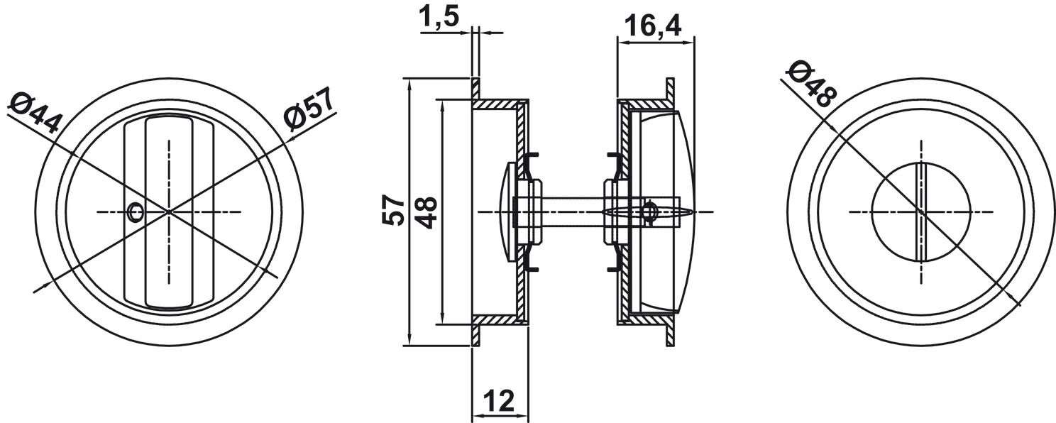 Gömme Kapı Kolu, ROUND, Ahşap Kapı, Pirinç, Hafele ROUND