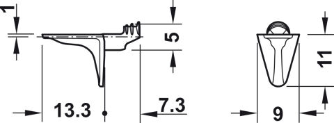 Häfele Ixconnect SH-W-5075 Raf Pimi O 5 mm matkap Nikel kaplama 37,60 kg 282.24.717