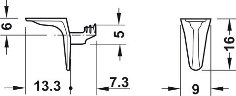 Häfele Ixconnect SH-W-5080 Raf Pimi O 5 mm matkap Nikel kaplama 37,60 kg 282.24.718