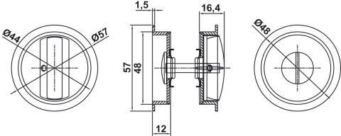 Gömme Kapı Kolu, ROUND, Ahşap Kapı, Pirinç, Hafele ROUND