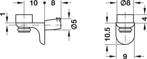 Häfele Ixconnect SH-G-5006 Raf Pimi O 5 mm matkap Nikel kaplama 25 kg 282.24.730