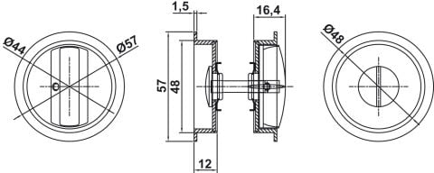 Gömme Kapı Kolu, ROUND, Ahşap Kapı, Pirinç, Hafele ROUND