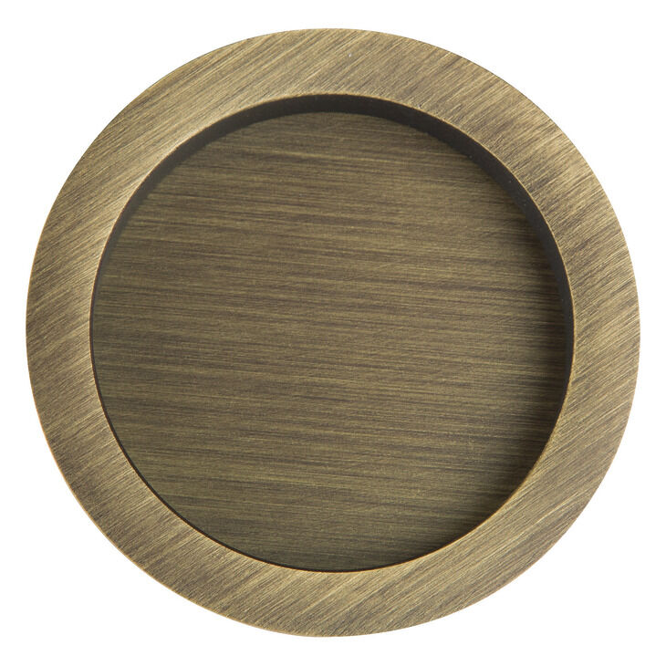 Häfele ROUND Gömme Kapı Kolu ROUND Ahşap Kapı Pirinç 57 mm Bronz renkli antik fırçalanmış 901.00.501