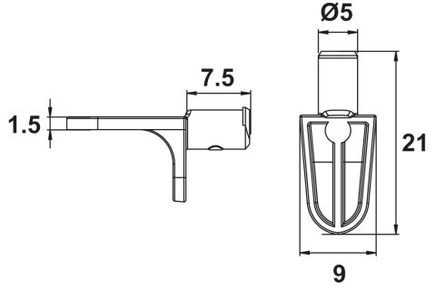 Häfele Raf pimi ahşap nikel 5mm - 5 mm 21 mm Nikel Renkli Mat 282.24.790