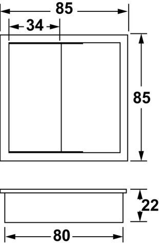 Häfele ACRO Kablo Kapağı Bastırılarak Plastik 85x85 mm Gri 631.04.508